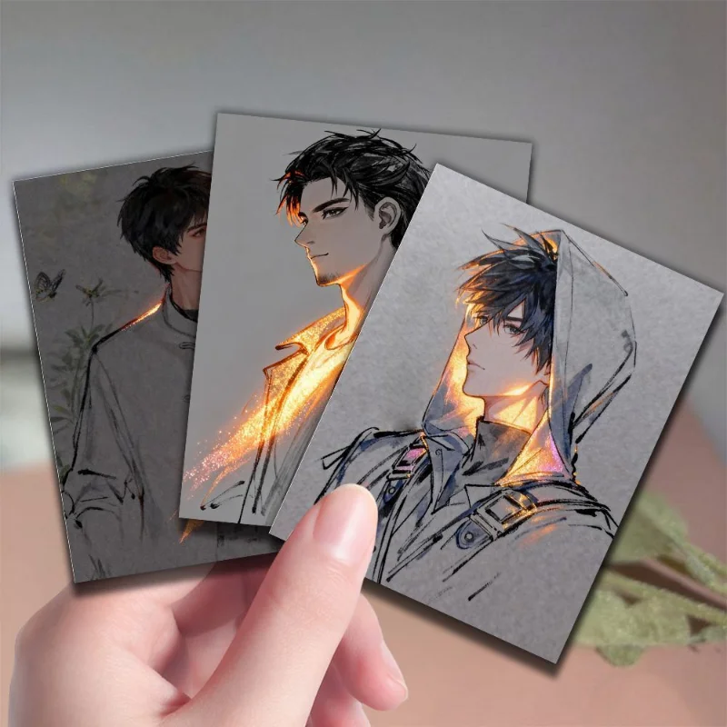 9pc The Lost Tomb Hand-drawn Fan-made Polaroid Postcards Featuring Wu Xie and Zhang Qiling in Anime Style.