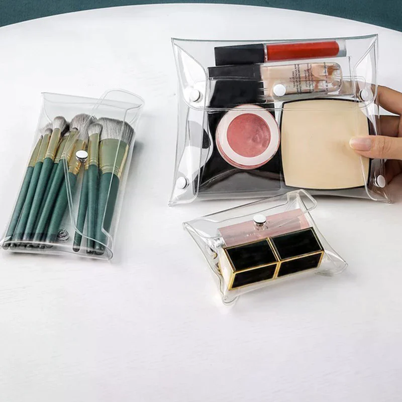 /ACR/Transparent Cosmetic Bag Waterproof PVC Pencil Toiletry Carry Pouch Portable Organizer Stationery Storage Bag Supplies