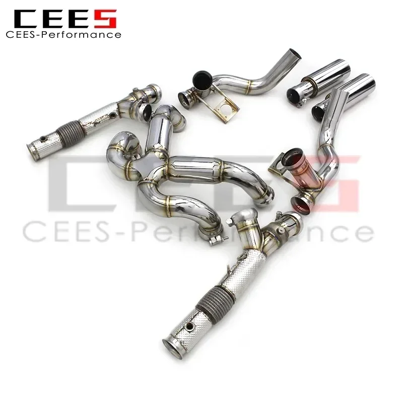 CEES Full Exhaust Pipe for Lamborghini Murcielago LP620/LP640/LP670 V12 6.5L 2006-2016 SUS304 X Design Straight Pipes
