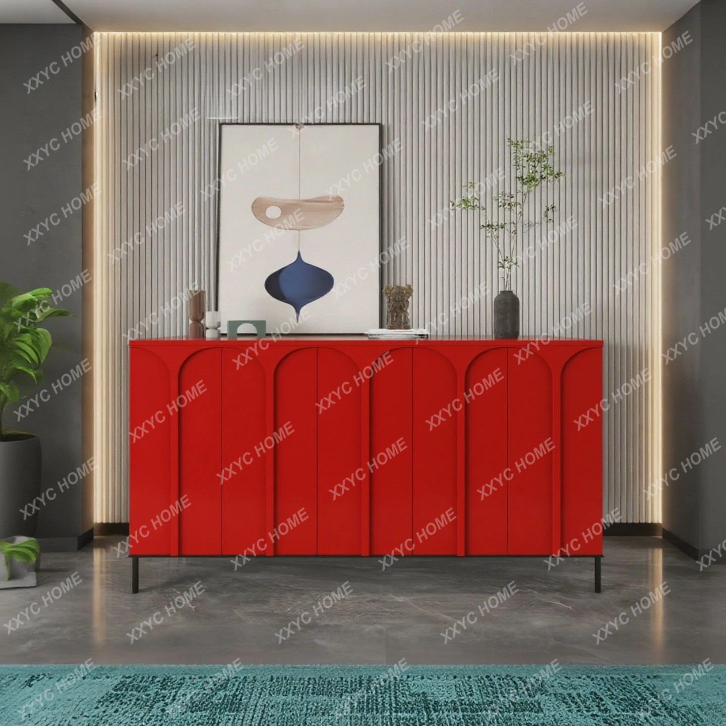 LX minimalist paint dining side cabinet modern tea storage creative personalized entrance cabinet