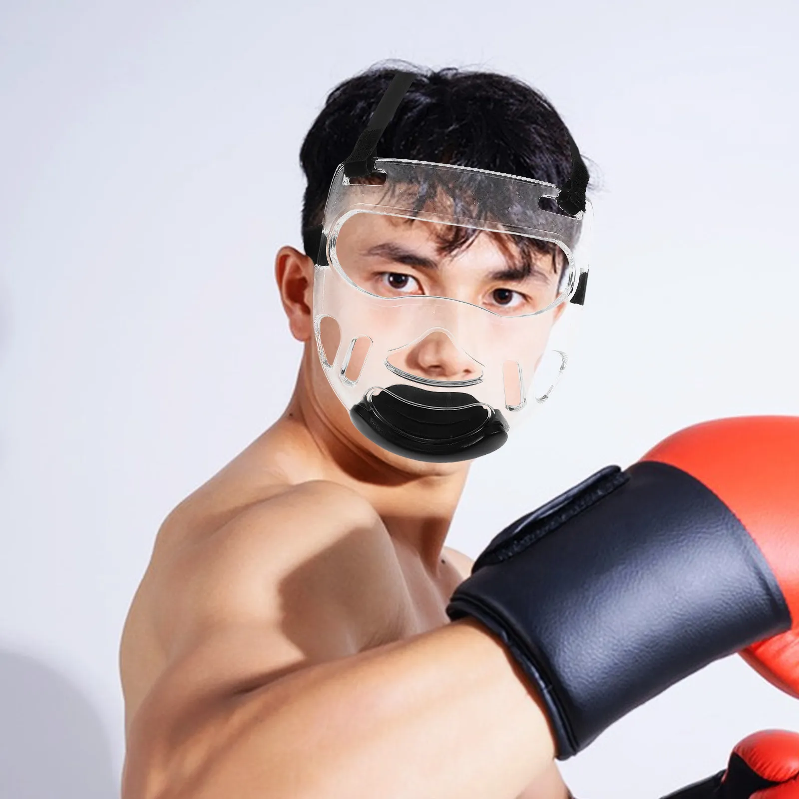 Face Guard for Taekwondo Karate Boxing Wrestling Removable Shield for Sparring Training
