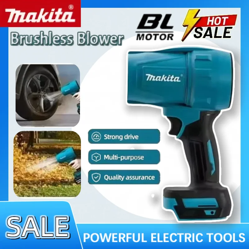 

Беспроводная воздуходувка Makita Violent Blower Turbo Jet Fan, электрический пылесос с регулировкой скорости, перезаряжаемый, с подсветкой, инструмент для чистки автомобиля