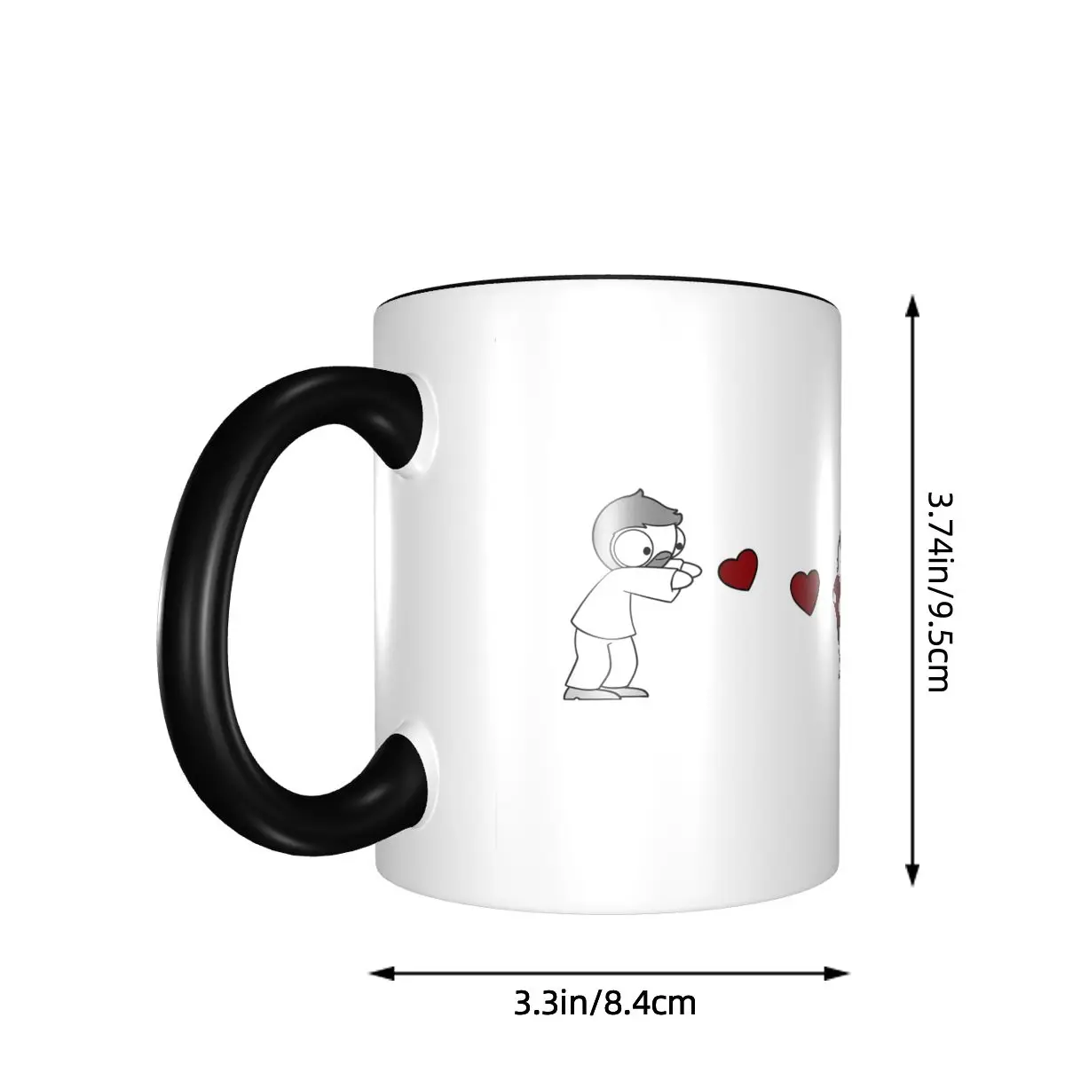 Hearts Throw Mug Funny Ceramic Coffee Cups Tea Mugs Milk Cup Drinkware Gift for Woman Man