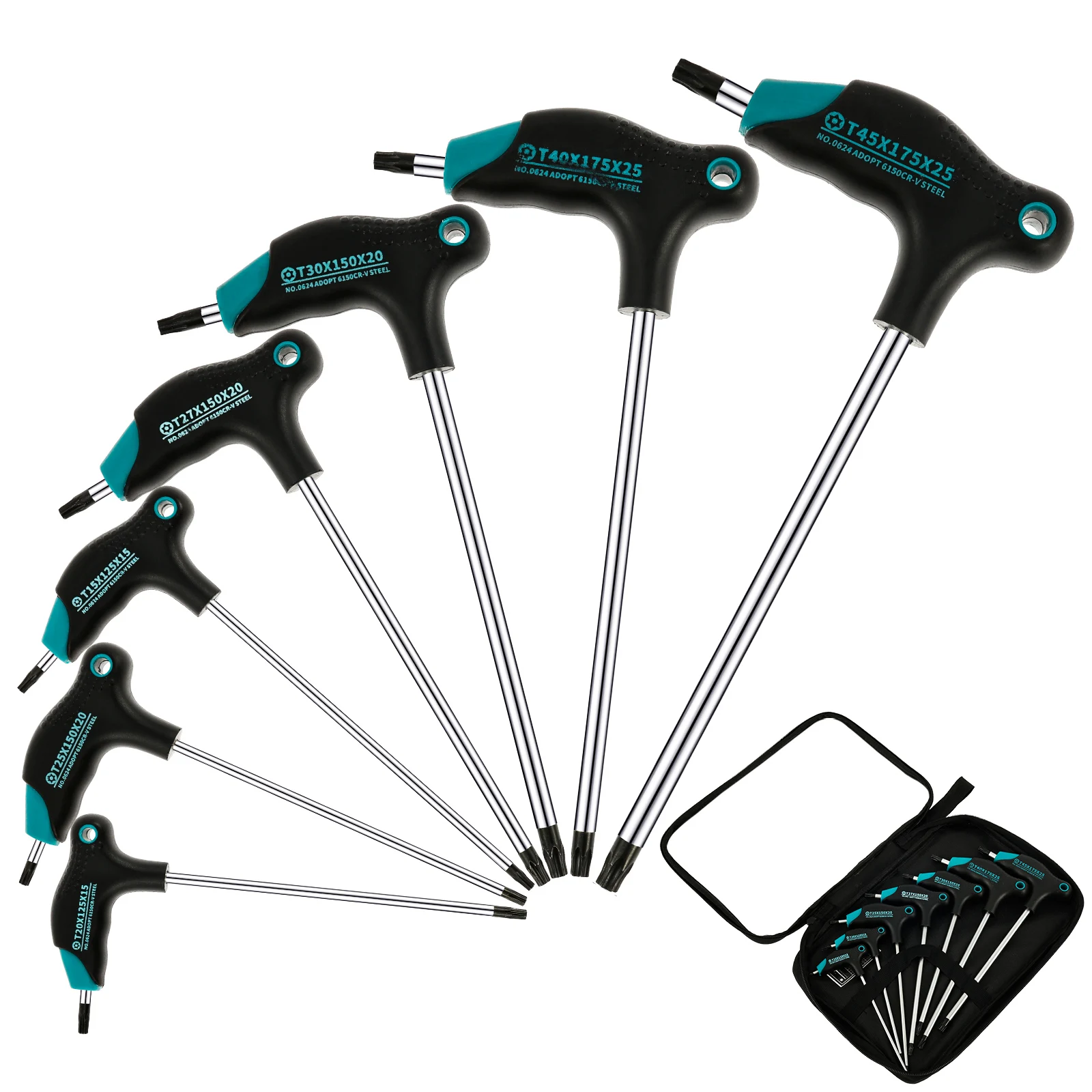

7Pcs T Handle Wrench Set T15-T45 Magnetic T Handle Hex Screwdriver with Anti-slip Grips Home Auto Bike Maintenance Hand Tools