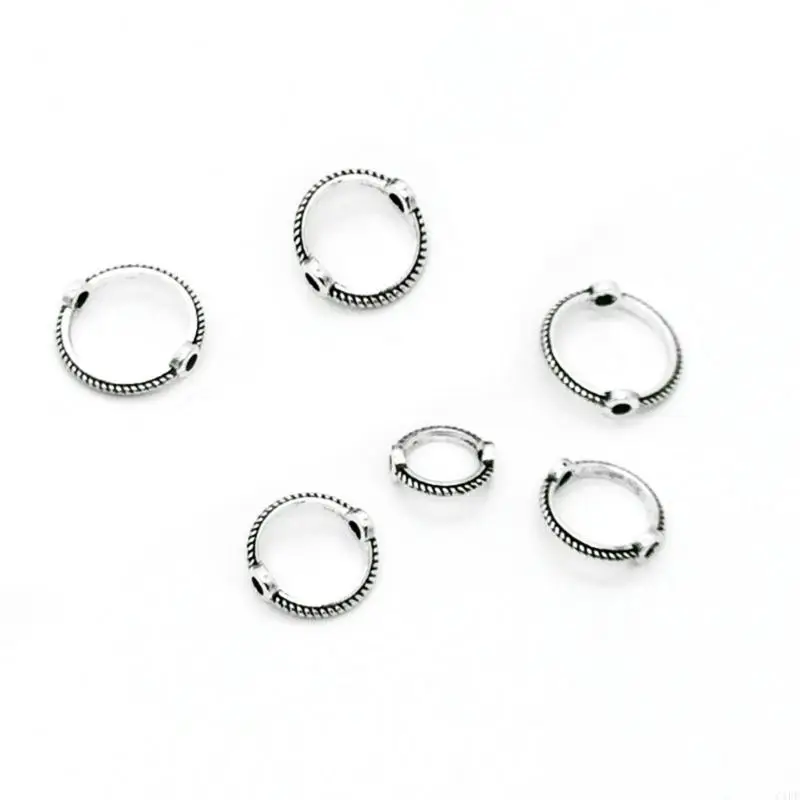 C1FE 30pcs/lot 6/8/10mm campuran vintage retro manik spacer caps diy gelang manik untuk penemuan aksesoris perhiasan