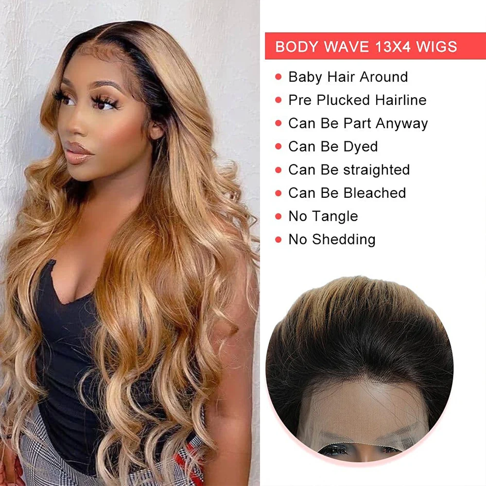 Body Wave Blonde Lace Front Wig Human Hair Lace Frontal Wigs 30 Inch Color Wig Dark Roots Blonde Wig Human Hair Hd Glueless Wig