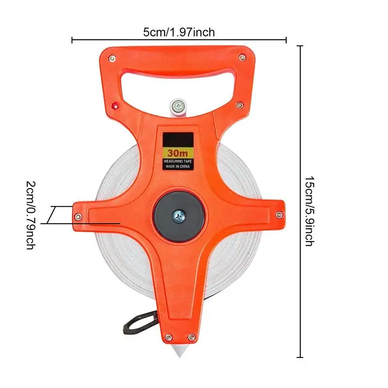 Metryczna taśma miernicza 20 m/30 m długa taśma miernicza z włókna szklanego odporna na uderzenia taśma miernicza do jazdy na długim skokie