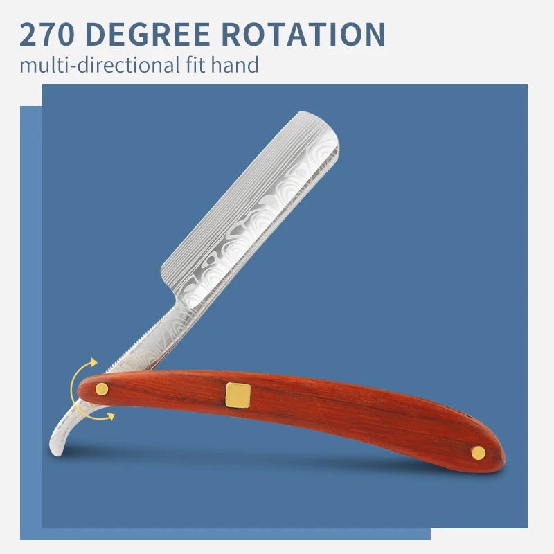 Happy Barber Razor Professional Barber Knife Carbon Steel Safety Razor For Men Wooden Manual Razors Shaving Knives Wholesale