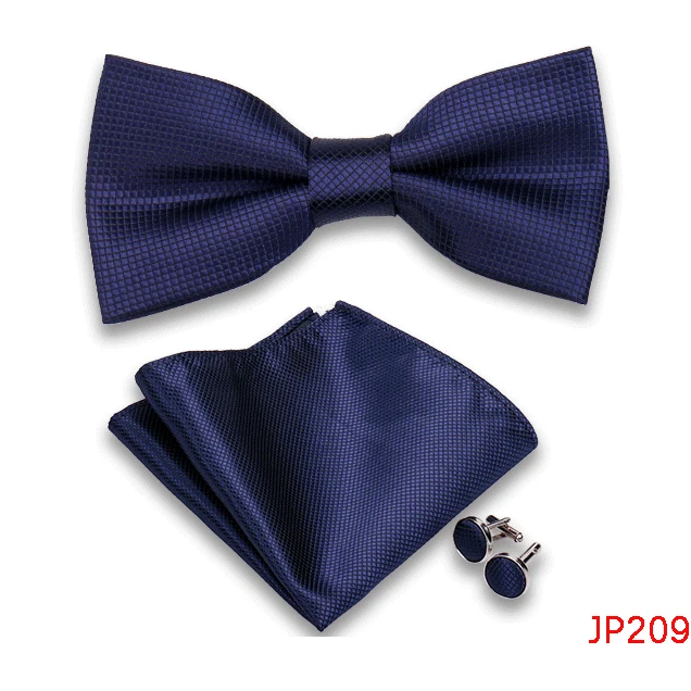 Klassische Herren Fliege Taschentuch Manschettenknöpfe Set Jacquard Fliege für Mann Hochzeit Business Schmetterling Knoten Geschenk Mann Zubehör – Detail 11