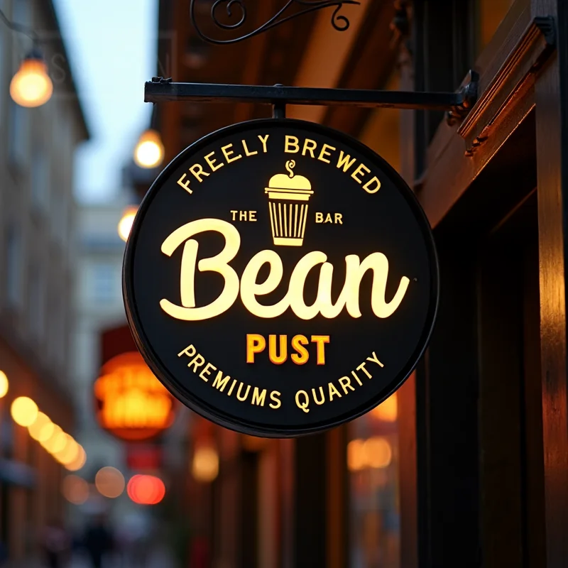 Custom Round Acrylic LED Light Box for Spas Waterproof Double Sided Beer Bar Light Sign Illuminated Wall Mounted