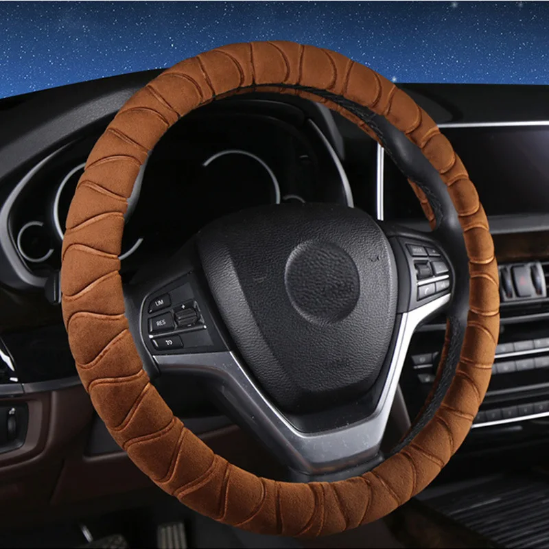 

General Motors Steering Wheel Cover Plush Anti Slip Warm Soft 38cm Four Seasons Universal