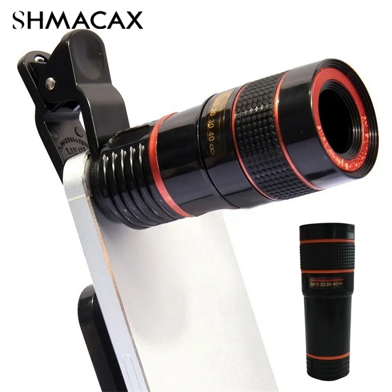 8X Long Focus Mobile Phone Lens 8x HD Zoom Monocular Phone Camera Len External Clip Phone Telescope