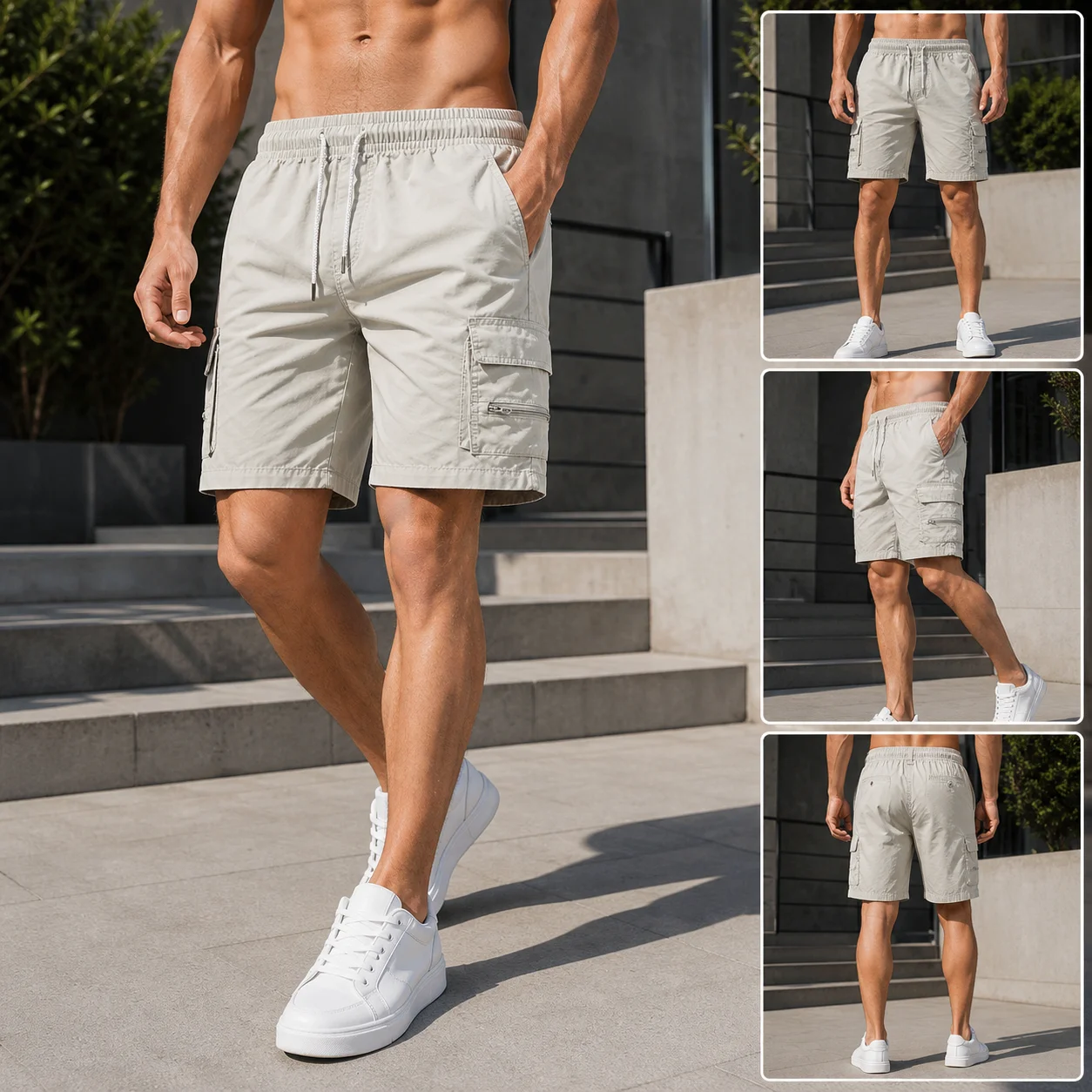 2026 Summer New Mens Cargo Shorts Large Size Loose Fit Multi Pocket Outdoor Casual Sports Shorts for Men