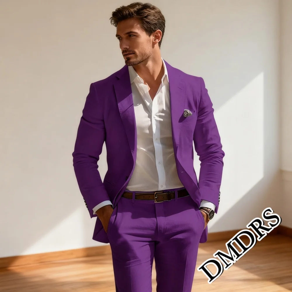 

Hot-Selling Summer Men's Suit 2PCS For Wedding Formal Solid Suit Including Jacket Pants For Party Classic Occasion Clothing
