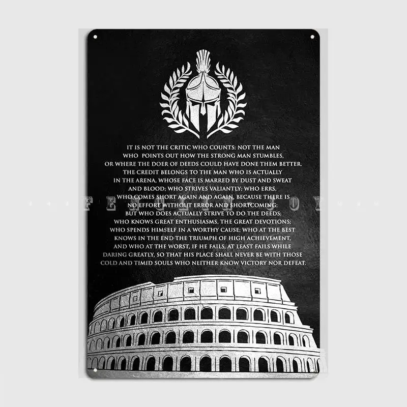 The Man In The Arena Tr Poster Metal Plaque Club Home Garage Club Funny Plaques Tin Sign Posters