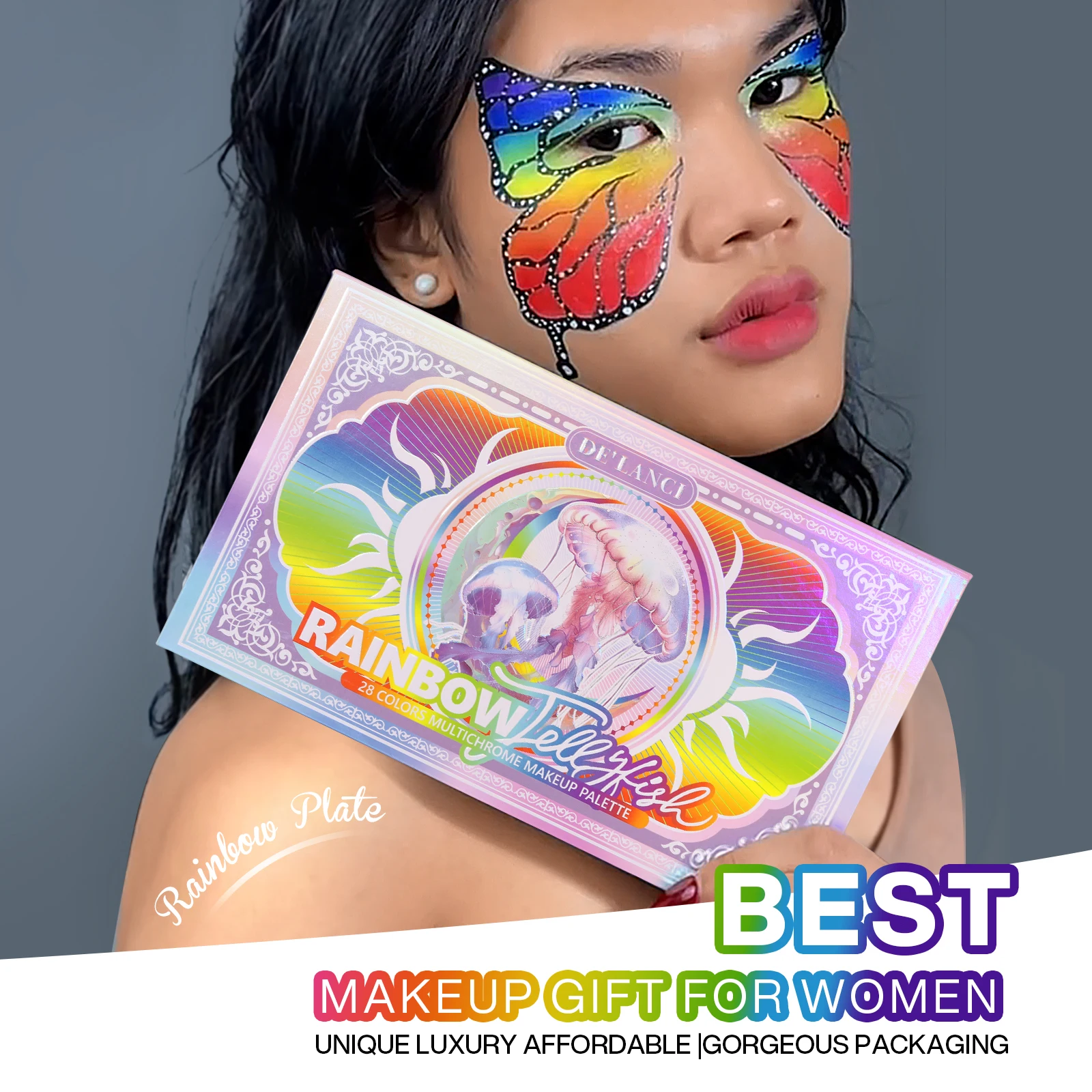 28 cores paleta de sombra de maquiagem para beleza & fosco metálico shimmer pérola glitter paleta de sombra de olho & arco-íris colorido olho ma