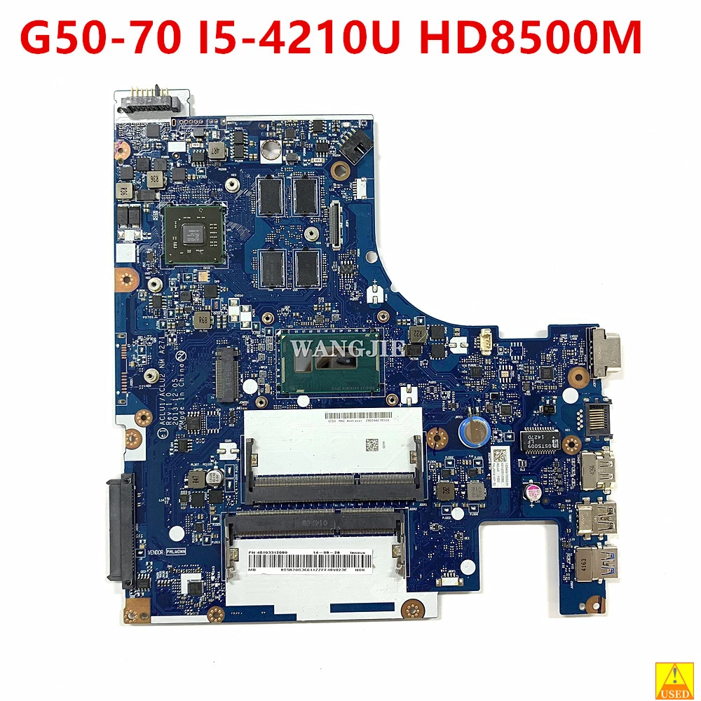 ACLU1/ACLU2 NM-A271 Mainboard For Lenovo G50-70 Laptop Motherboard With SR1EF I5-4210U CPU HD8500M 2G 100% Tested OK