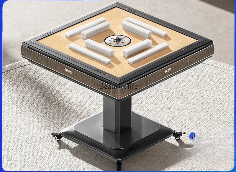 

Mahjong machine automatic dining table dual-purpose heating folding mahjong table household