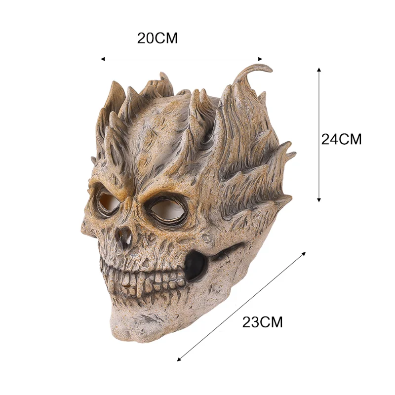 Cafele Full Head Skull Mask Scary Skeleton Latex Mask Halloween Cosplay Costume Party Props for Men Women