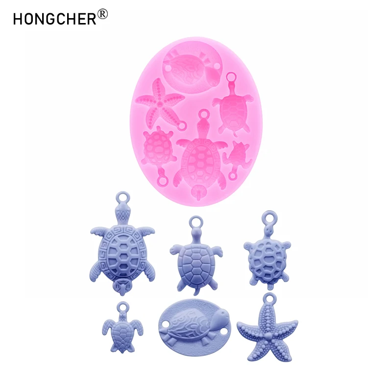 Mini Schildkröte Seestern Liebe DIY Harz Zubehör Tropfform Kleine Ohrringe Halskette Armband Charms Zubehör Silikonformen