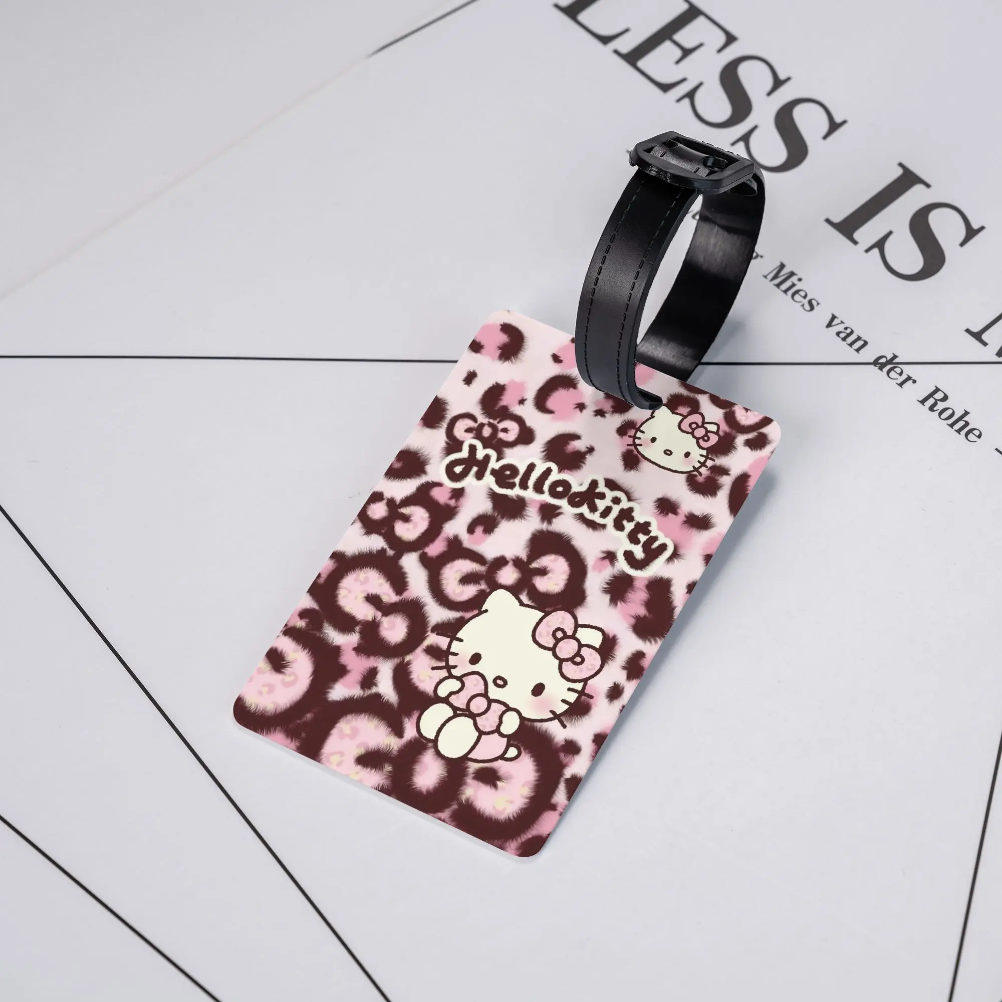 

Leopard Hello Kitty Cartoon Luggage Tags Silicon Travel Accessories Luggage Bag Case Tags Name ID Address Suitcase Tag Gifts
