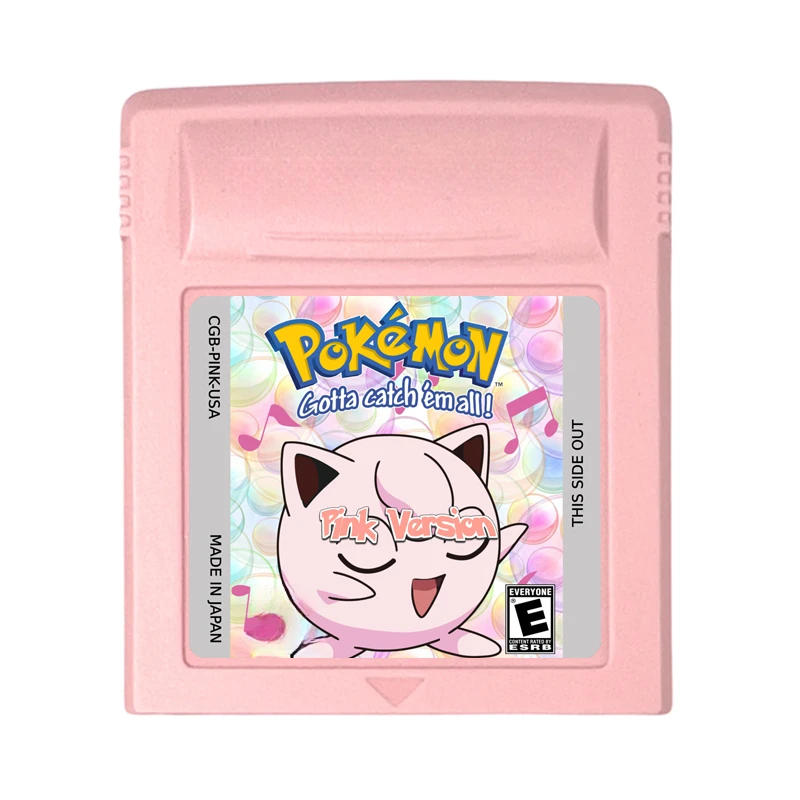 Pokemon Pink GBC Game Cartridge 16 Bit Video Game Console Card High Quality Shell English Language for GBC/GBA