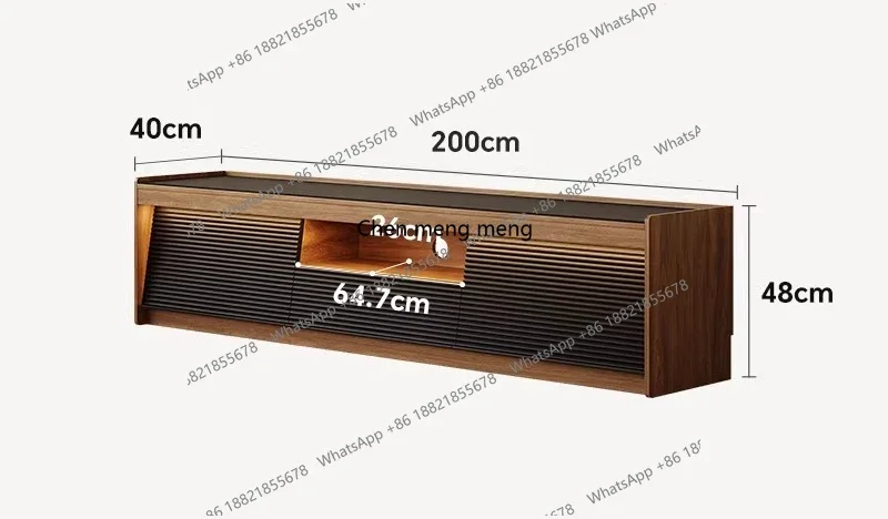 b567 Medieval TV Cabinet Living Room Household Solid Wood Floor Cabinet Walnut Short Cabinet