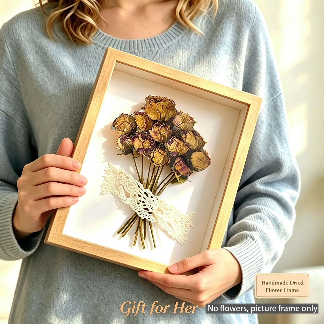 1Pc/2Pcs Wooden Shadow Box Frame DIY Dried Flower Display Frame Wall Mount Tabletop Photo Box Frame For Handmade Craft Gift