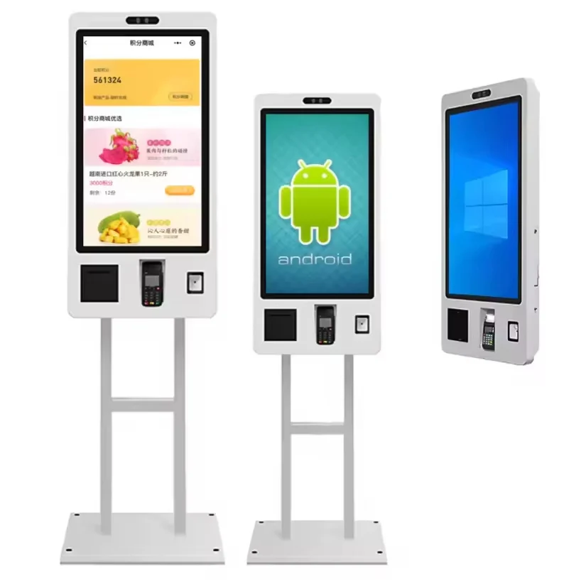 27 Inch Touch Screen Kiosk for Order & Payment Supermarket Self-Checkout System -