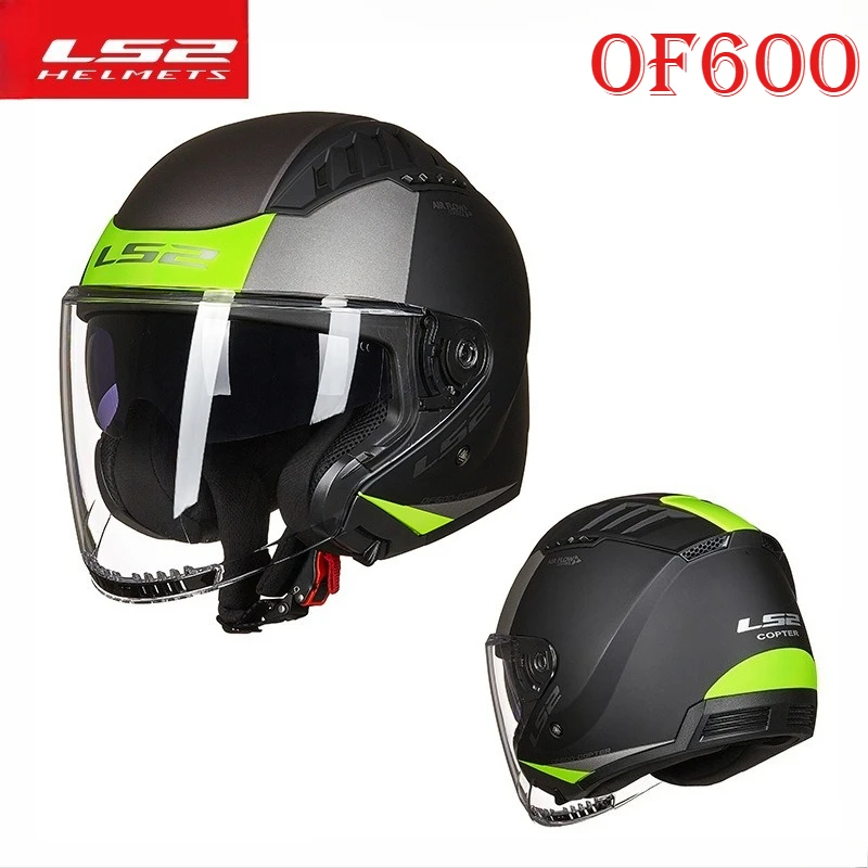 LS2 OF600 Motorbike Helmet Double Lens Half Helmet Vintage Locomotive Unisex Combination Motorcycle Fashion Riding Helmets - Image 3