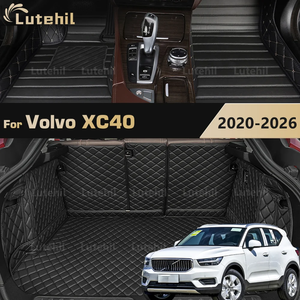 Car Floor Mats For Volvo XC40 2020-2026 25 24 23 22 Trunk mat Cargo Liner Protection Carpet Custom Floor Liners Accessories