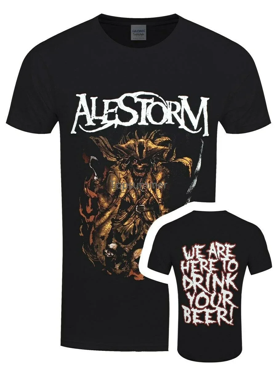 Alestorm T-Shirt We Are Here To Drink Your Beer Men'S Black anime clothes new in tops & tees heavyweight Male Cartoon vintage