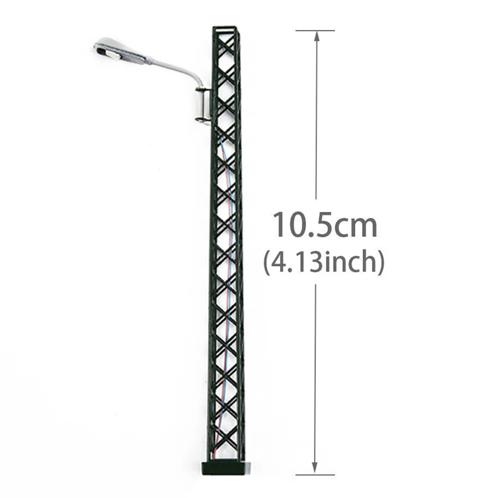 Luz LED para modelo ferroviário, mastro treliça, calibre H0, layout de luz, modelo, lâmpada LED, decoração ferroviária, construção, acessórios de paisagem, 5PCs