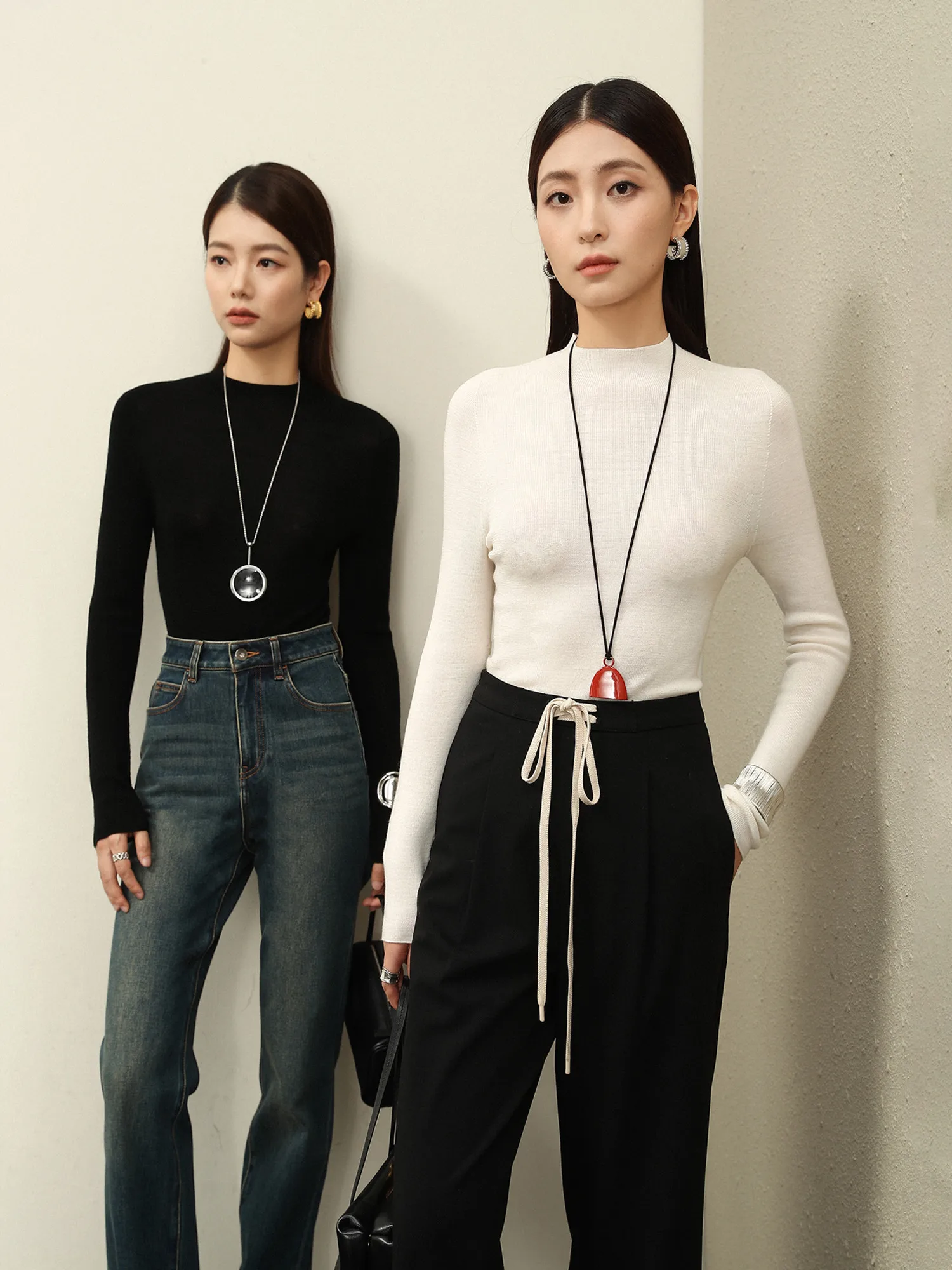 

FANLE STUDIOS Camere Waable Round Ne f High Ne Slim Fit Sl Inteated Boting Свитер Женская трикотажная одежда