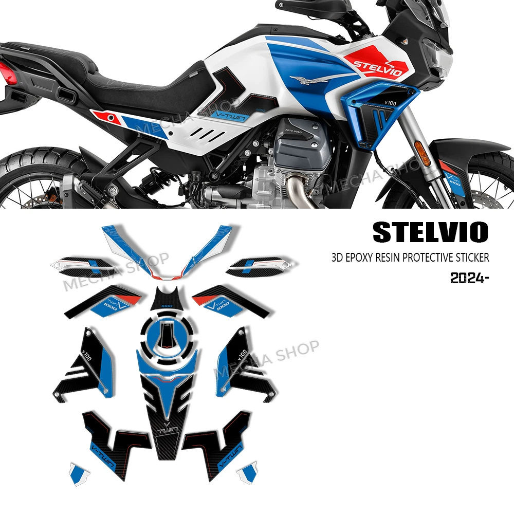 

Для Moto Guzzi Stelvio 2025 2026, аксессуары для мотоциклов, 3D гелевая смоляная наклейка, защитная наклейка на топливный бак