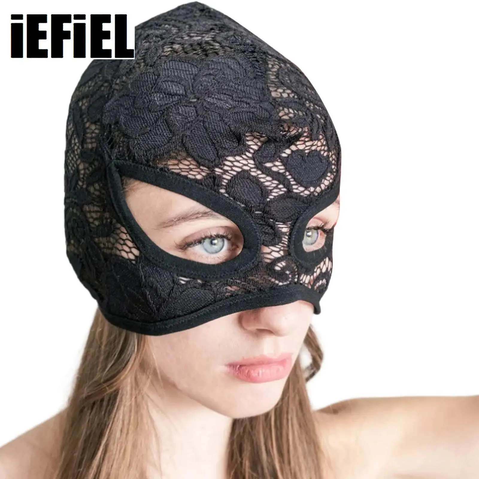 

Gothic Halloween Full Face Mask Lace Mesh Transparent Headgear Unisex Sexy Cover Mask For Carnival Cosplay Party Masquerade Club