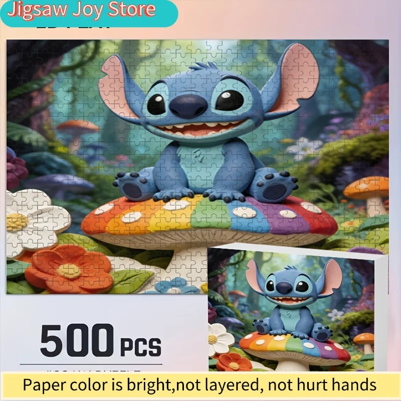 

Декор для дома с принтом Дисней: Стич и Микки | 2D-пазл, идеально подходящий для головоломок для взрослых, идеально подходит для семейных игр