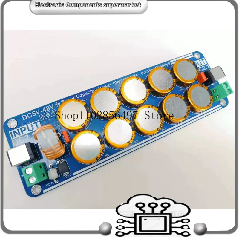 

Модернизированная плата суперконденсаторного фильтра 5 В-48 В, 10 А, линейный импульсный источник питания для Raspberry Pi, усилитель для наушников, усилитель ЦАП