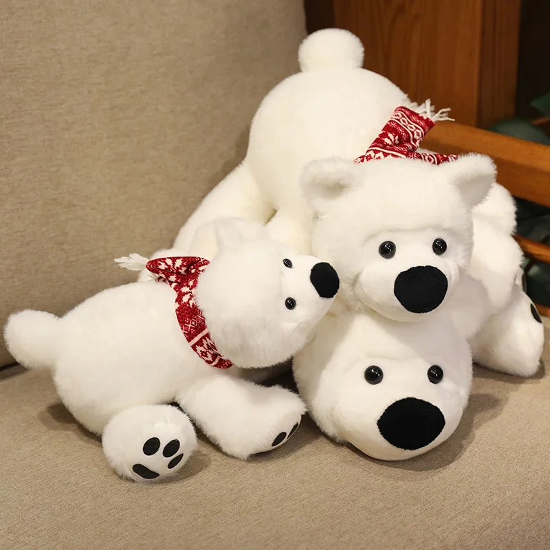 New Simulation Polar Bear Plush Toys Cartoon Stuffed Cute Bears Animals  Decor Doll For Kids Halloween Decor Gifts