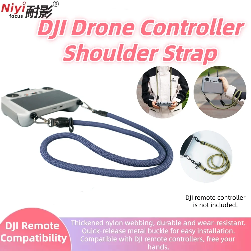 Camera Shoulder Neck Strap for DJI Drone Remote Controller, Screw-in Install Anti-lost Lanyard, Adjustable Comfortable Belt