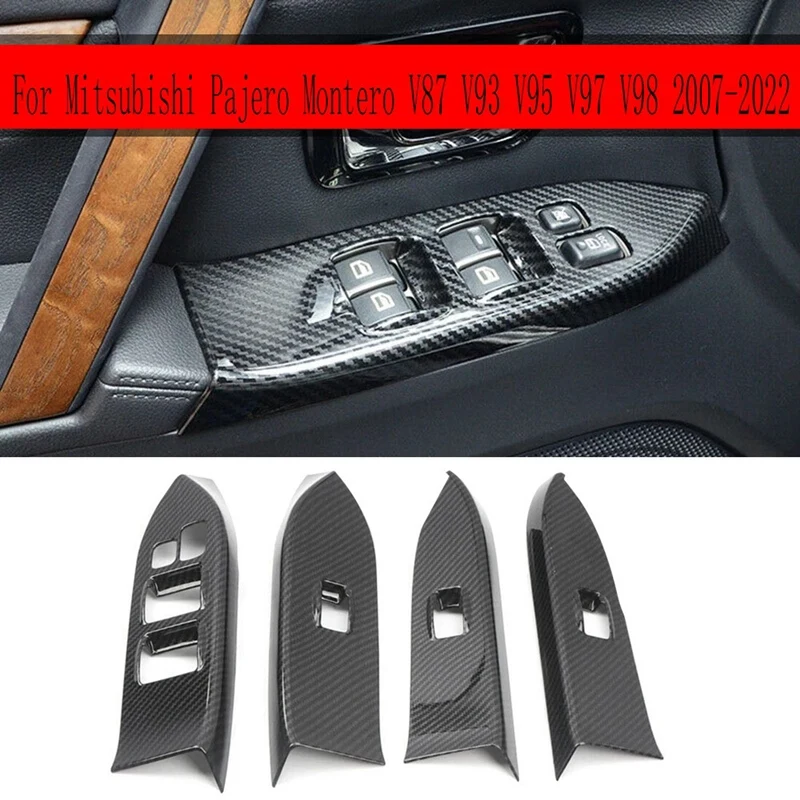 Car Interior Door Panel Window Switch Control Panel Bezel Trim For Mitsubishi Pajero Montero V87 V93 V95 V97 V98 07-22 Parts