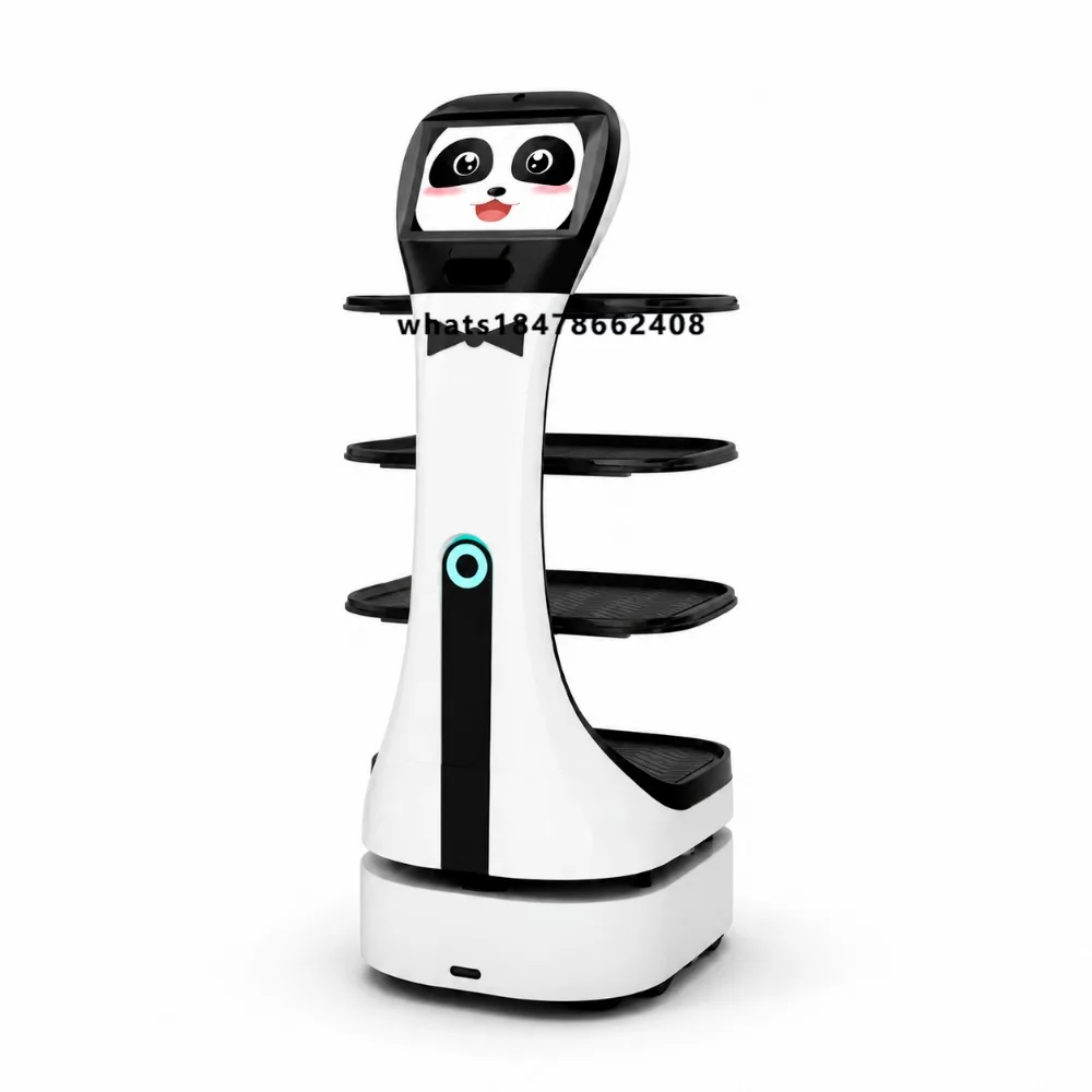 Restaurant Serving Robot Waiter Food Delivery Robot with Multi-Layer Trays for Hotel Buffet