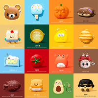 3D Ice Cream Puppy Cartoon Cover for AirPods 4 Case Cute Earphone Case for AirPods Pro 2 Charging Cover for AirPods 4 3 2 1