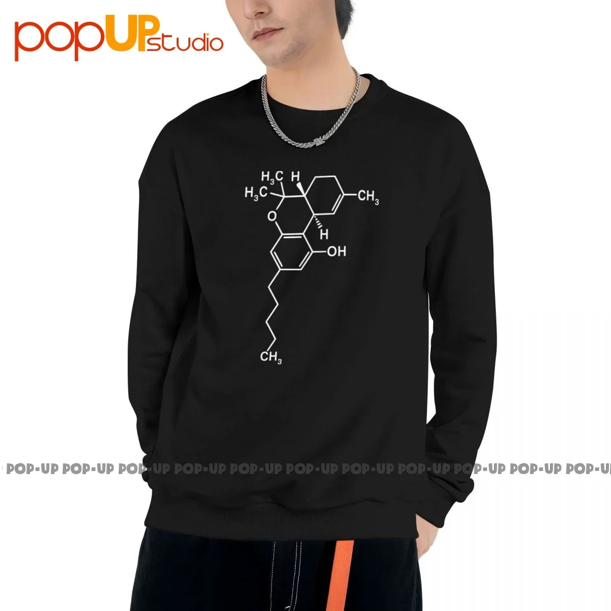 Thc Tetrahydrocannabinol Molecule Chemistry Sweatshirt Pullover Shirts Vtg Unique Classic Hot Selling