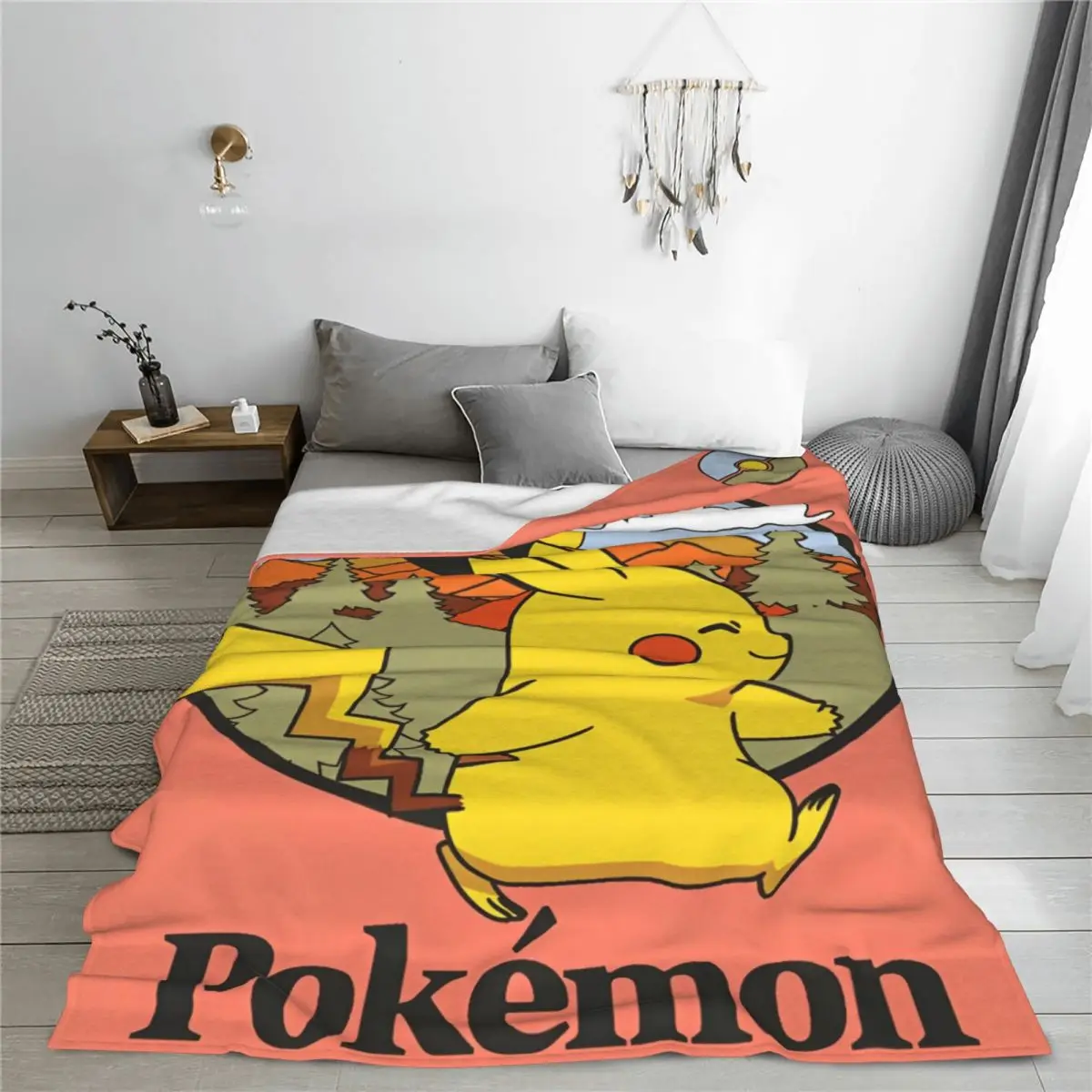 Pokemon Pikachu Anime Blanket Flannel Cute Cartoon Game Super Soft Throw Blanket for Home Couch Bed Rug