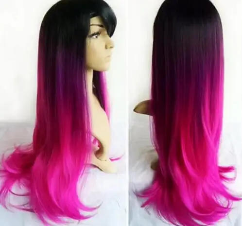 Ladies Ombre 3-Tone Black & Purple Hot Pink 27