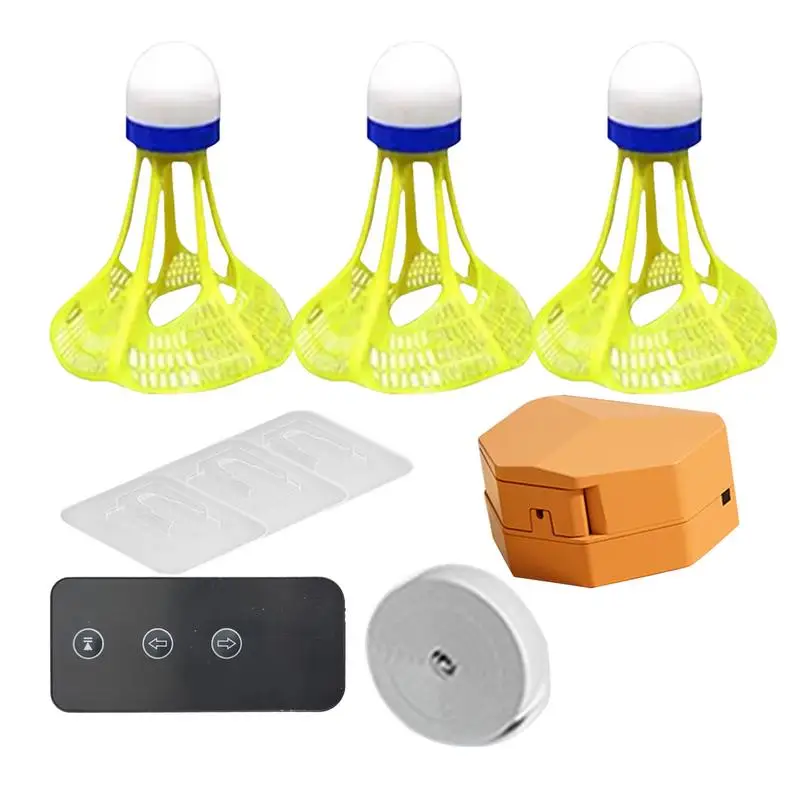 

3 шт., светящийся в темноте ветрозащитный тренажер для бадминтона, портативный тренажер, набор для бадминтона, ночные спортивные принадлежности на открытом воздухе