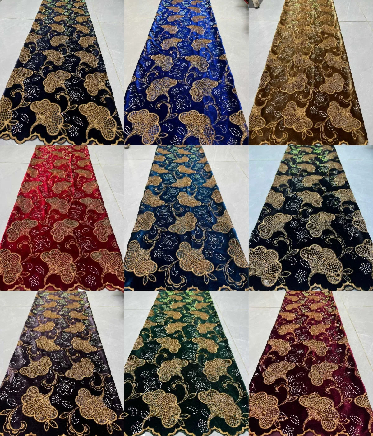 African Velvet Tassel Lace Fabric with Intricate Embroidery Laser Cut Traditional Nigerian Attire  Drapes Designs 5 Yards 1978