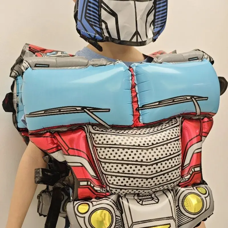 Transformateurs armure dessin animé ballon pour enfants masque portable et armure épée ensemble gonflable épaissi ballon cadeau de fête des enfants