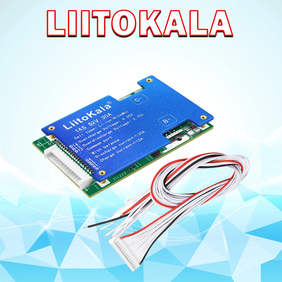 LiitoKala 14S-52V30A 14 سلسلة 52 فولت لوحة حماية البطارية #4